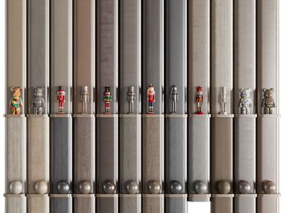 现代手办玩偶装饰背景墙3d模型 现代手办玩偶装饰背景墙