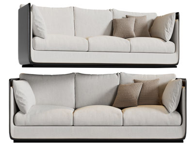 新中式布艺多人沙发3d模型 新中式布艺多人沙发