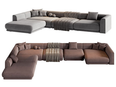 现代转角多人沙发3d模型 现代转角多人沙发
