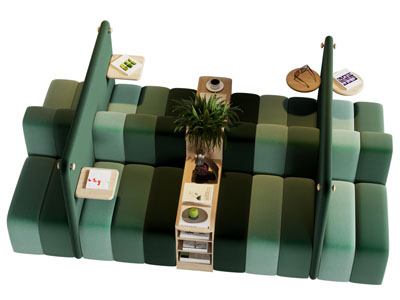 现代卡座多人沙发3d模型 现代卡座多人沙发