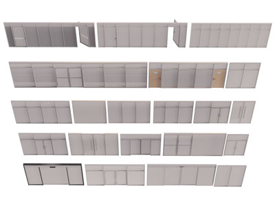 现代办公大门 平开门