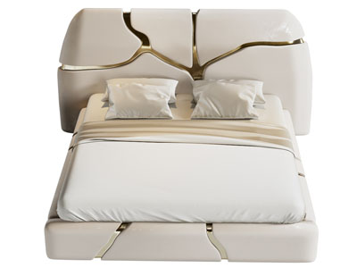 后现代布艺双人床