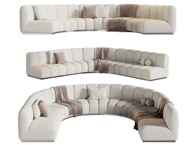 现代转角多人沙发