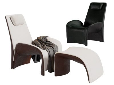 现代休闲椅子 脚踏