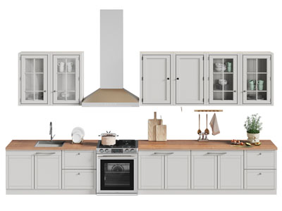 现代整体橱柜 吊柜3d模型 现代整体橱柜 吊柜