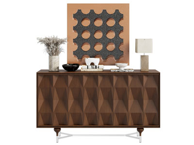 现代中古风玄关柜 边柜3d模型 现代中古风玄关柜 边柜