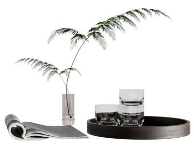 现代托盘 茶具杯子 书本 摆件组合