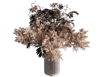 现代花瓶花卉3d模型 现代花瓶花卉