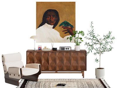 现代中古风玄关柜 边柜3d模型 现代中古风玄关柜 边柜