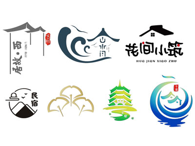 新中式招牌logo 民宿