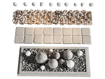 现代铺石路 青石板汀步路 景观路径