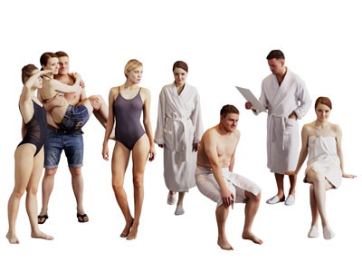 现代男人 女人 多人 人物3d模型 现代男人 女人 多人 人物