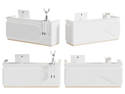 现代轻奢前台接待台3d模型 现代轻奢前台接待台