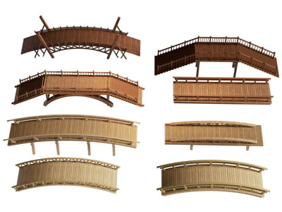 新中式木桥 景观小桥 园林木桥3d模型 新中式木桥 景观小桥 园林木桥