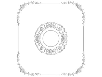 欧式雕花 石膏线条 灯盘