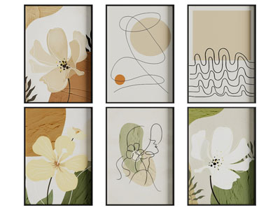 现代花卉装饰挂画