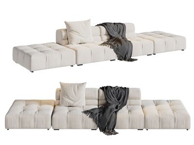 现代奶油风多人沙发