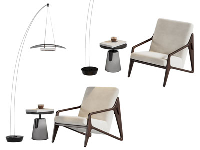 现代休闲椅子 落地灯