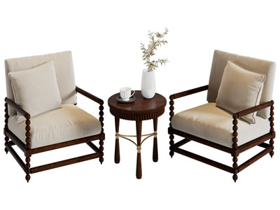 法式中古休闲椅子 边几