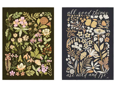 法式花卉装饰挂画