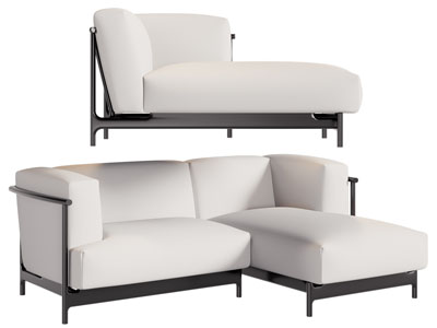 新中式转角多人沙发 贵妃椅