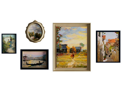 法式装饰挂画 油画