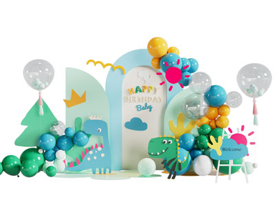 现代生日美陈 户外装置