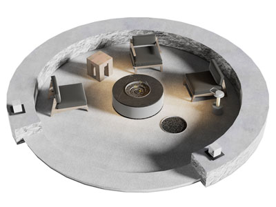 现代户外圆形下沉休闲椅子