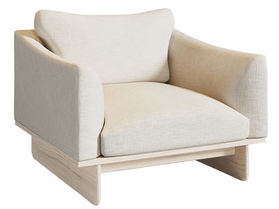 现代奶油风单人沙发