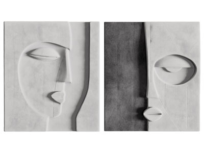 现代抽象人头立体装饰挂画