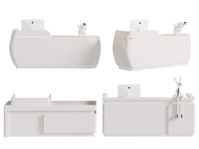 现代前台接待台3d模型 现代前台接待台