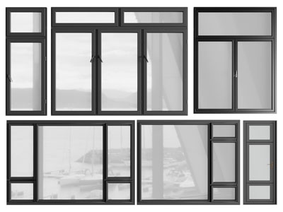 现代玻璃平开窗户3d模型 现代玻璃平开窗户