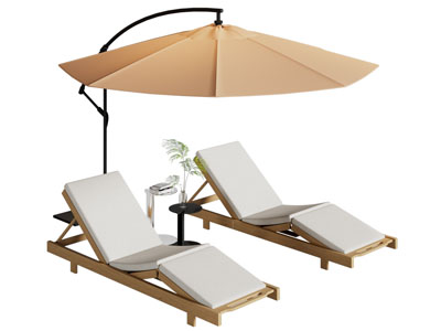 现代遮阳伞 躺椅