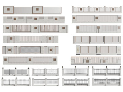 现代铁艺围栏 围挡 护栏 栏杆 围墙