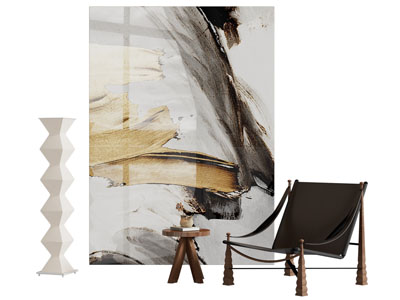 侘寂风休闲椅子 边几