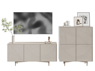 现代玄关柜 边柜 电视3d模型 现代玄关柜 边柜 电视