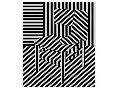 现代黑白条纹装饰挂画