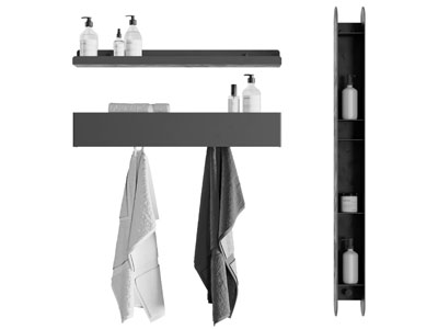 现代洗护用品 毛巾 卫浴柜架
