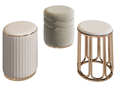 现代轻奢圆形沙发凳子