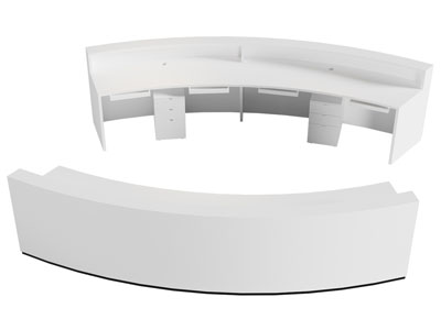 现代弧形前台接待台3d模型 现代弧形前台接待台