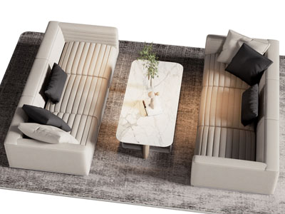 现代多人沙发 茶几组合