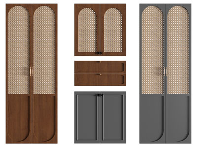 法式中古风柜门3d模型 法式中古风柜门