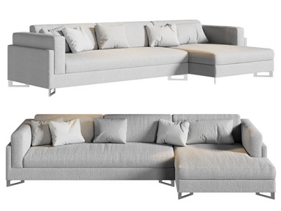 现代转角多人沙发