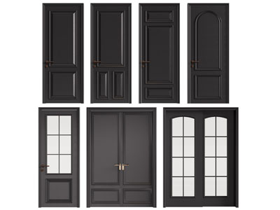 法式木门 房门 玻璃双开门 大门