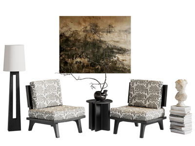 法式休闲椅子 边几