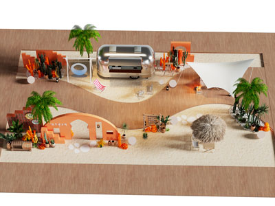 现代美陈 仙人掌露营美陈