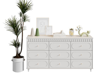 法式奶油风斗柜 玄关柜3d模型 法式奶油风斗柜 玄关柜