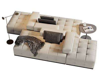 现代双向多人沙发