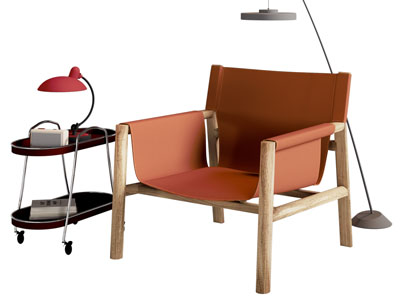 现代中古休闲椅子 扶手椅子 边几