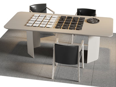 现代餐桌椅组合3d模型 现代餐桌椅组合